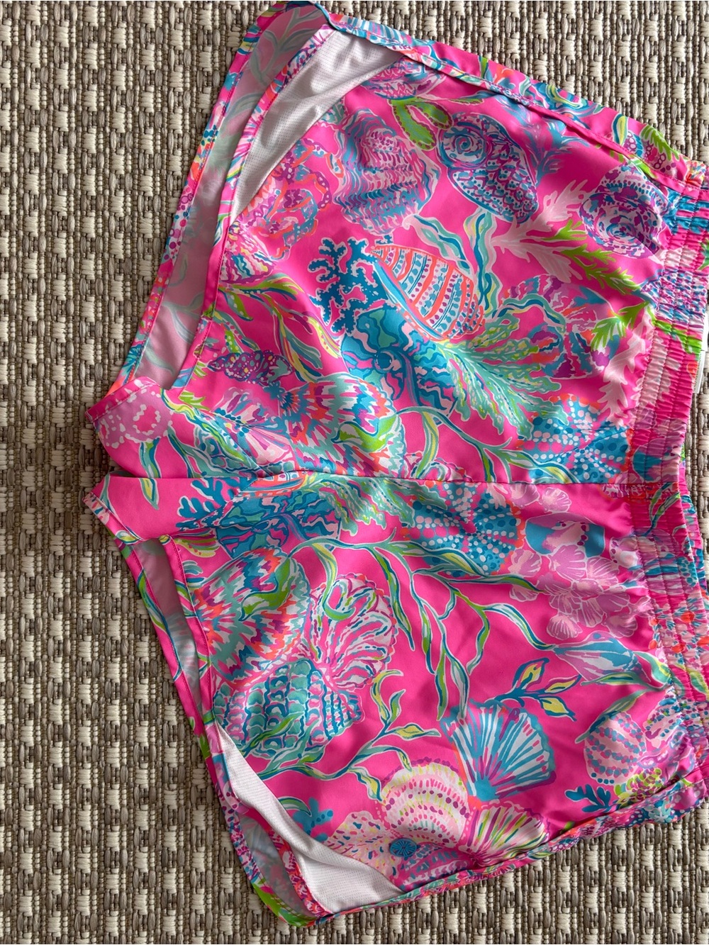 Lilly Pulitzer Pink Seashell Print Athletic Shorts